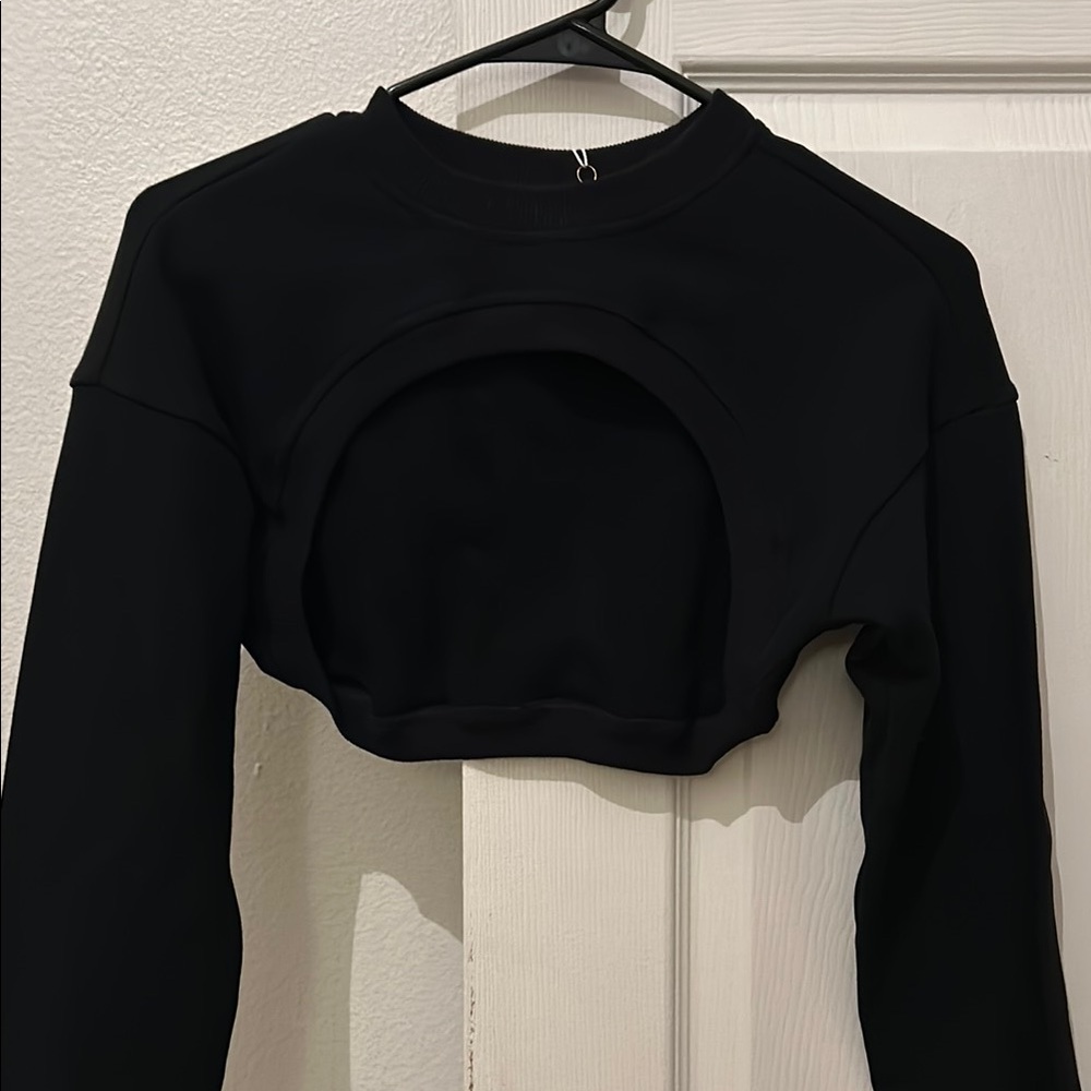 Buffbunny Black Cropped Cloud Bolero Sweatshirt
